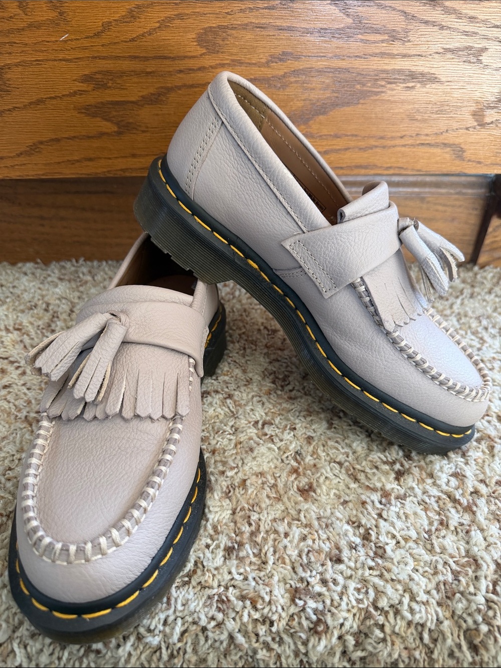 Dr. Martens Pale Beige Tassel Loafers